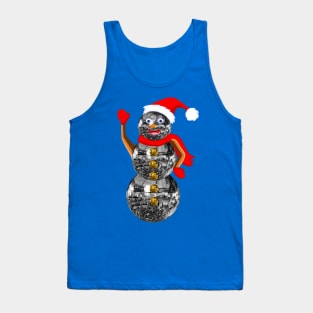 Disco Ball Christmas Snowman Tank Top